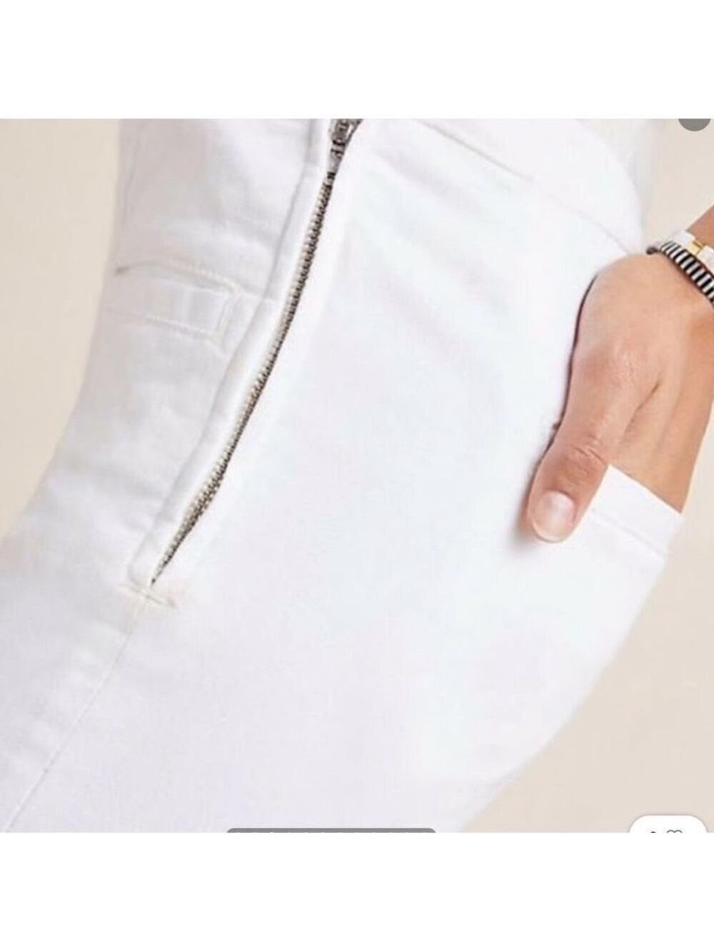 Anthropologie Pilcro and The LetterPress White High-Rise Denim Pants Leggings 27 - Picture 4 of 11